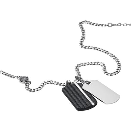 Diesel Double Dog tag Mannen Collier DX1040040 - Staal 60 cm