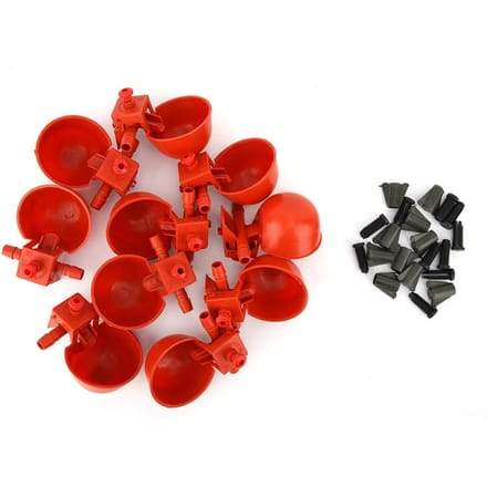 10 stuks Kip Pluimvee Drinker Waterer Waterkom Beker Drinkwater Gereedschap Kooi Accessoires red