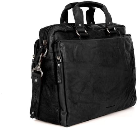 Leren Laptoptas - 16.4 inch - Mississippi - Zwart