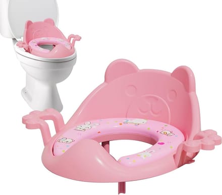 Antislip toiletbril - Zindelijkheidstrainer kind - Zindelijkheidstraining thuis - Verstelbare pasvorm - 41 x 38 cm - Wit