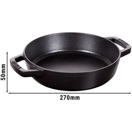 STAUB PANS - Koekenpan met 2 handgrepen - Ø 200mm - Gietijzer - Zwart
