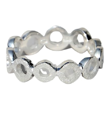 Schitterende Zilveren Ring Donut (maat 58)