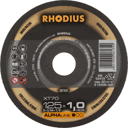 Slijpschijf - 1.0mm*125 - Rhodius - 10 stuks - Slijpschijven