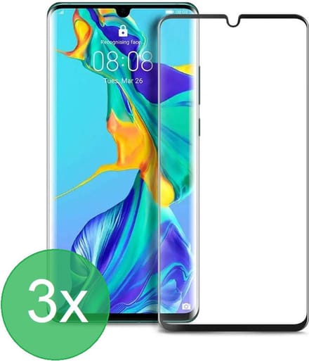 Geschikt Voor: Huawei P20 Pro Full Screenprotector 3x - screen protector - volledige glas - bescherming - beschermglas - ZT Accessoires