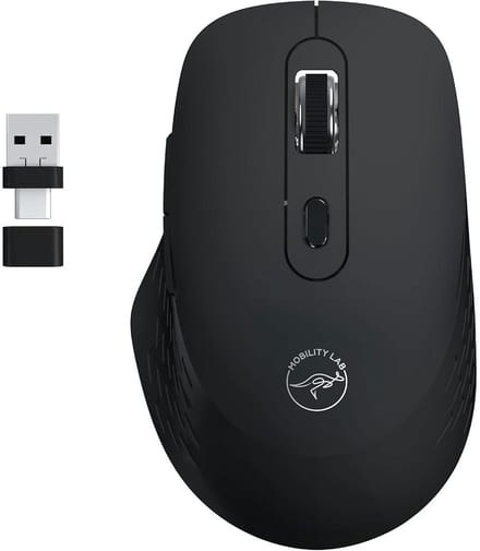 Muis - 2x Bluetooth + 2,4 GHz USB-ontvanger - MOBILITY LAB - PHANTOM - Zwart en transparant