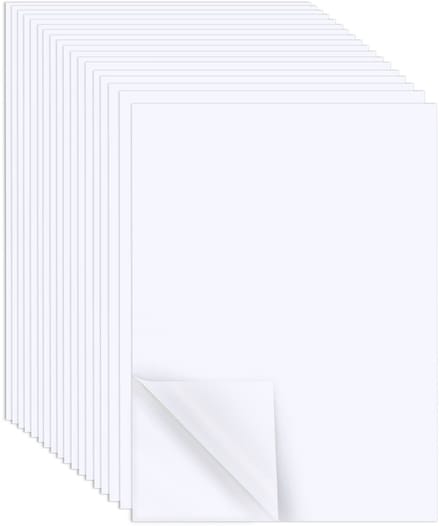Dailygoods - 18 Stuks Dubbelzijdig Plakband A4 - Witte Plakvellen voor Knutselen