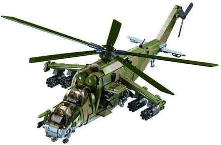 Sluban ModelBricks MI-24S Gunship Helikopter bouwspeelgoed kinderen vanaf 6 jaar - Constructiespeelgoed modelbouw - bouwdoos met 893 bouwstenen - M38-B1137
