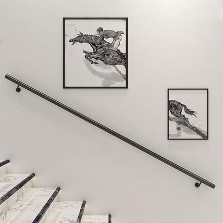 Metalen trapleuning - Muursteun leuning - Veilig traplopen - Stevig smeedijzer - 200cm - Zwart
