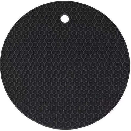 Siliconen Isolatiepad, Moderne Zwarte Honingraat Textuur Ronde Antislip Hete Pot Mat Voor Tafel L - 1PC
