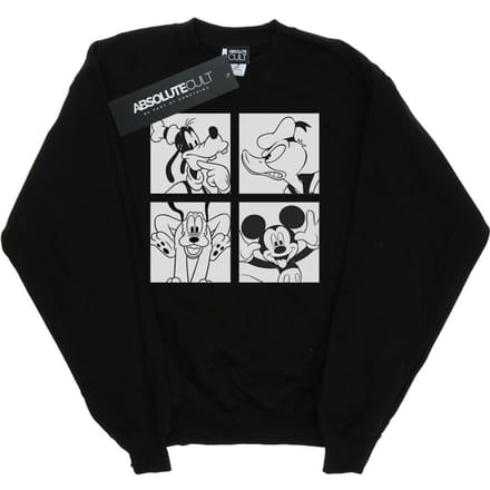 Disney Heren Mickey, Donald, Goofy en Pluto Boxed Sweatshirt (Zwart)