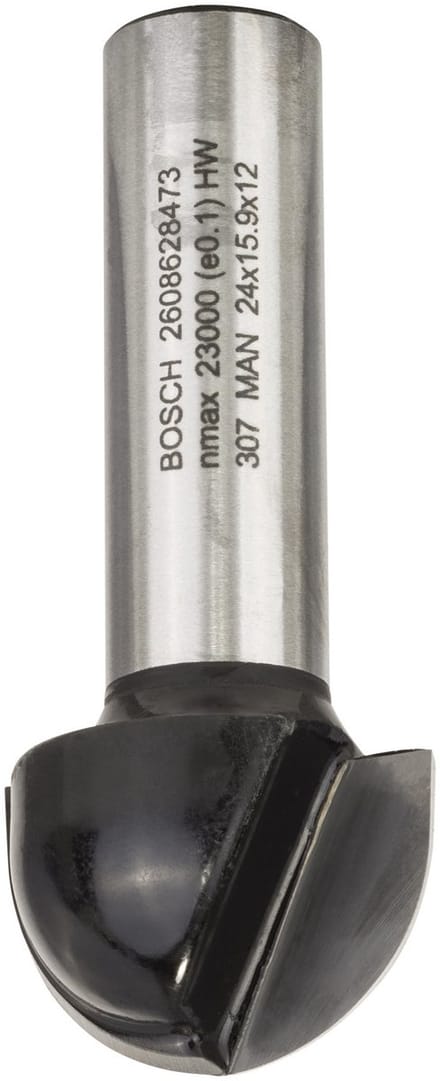 Bosch - Halfrondprofielfrezen 12 mm, R1 12 mm, D 24 mm, L 12,7 mm, G 57 mm