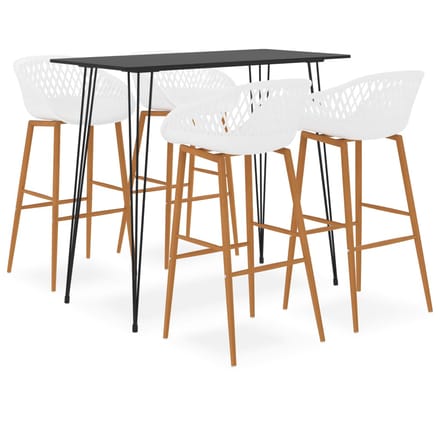 vidaXL - 5-delige - Barset - zwart - en - wit