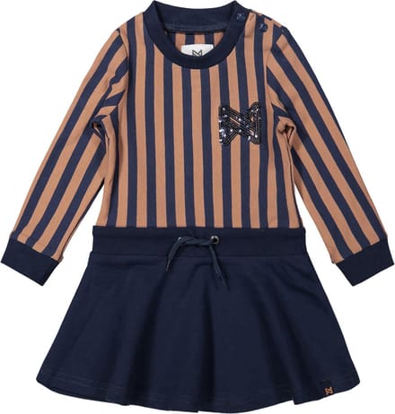 Koko Noko meisjes jurk Stripe Camel Navy maat 134
