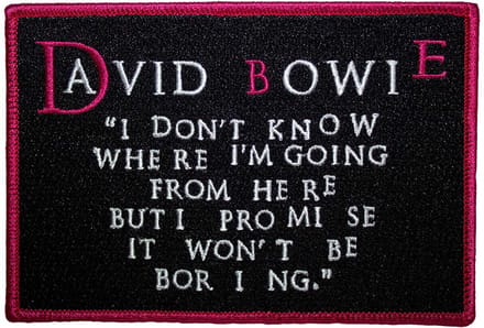 David Bowie - I Don?t Know Where I'm Going Patch - Zwart