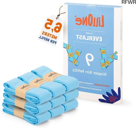 RFWR® Universele luierbak navullingen - EXTRA LANG 6,5 m, Anti-geur en lek, Compatibel met de meeste merken