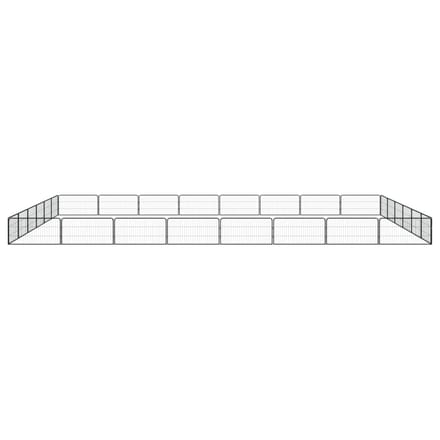 vidaXL Hondenkennel 28 panelen 100x50 cm gepoedercoat staal zwart