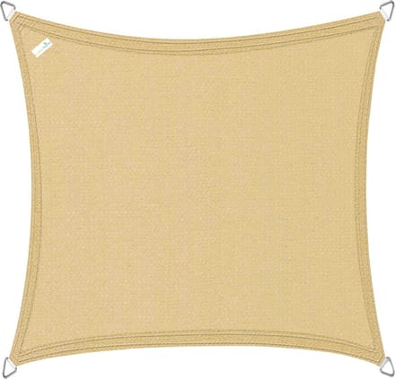 Buitenkado schaduwdoek vierkant 2x2m - HDPE/RVS - zand beige