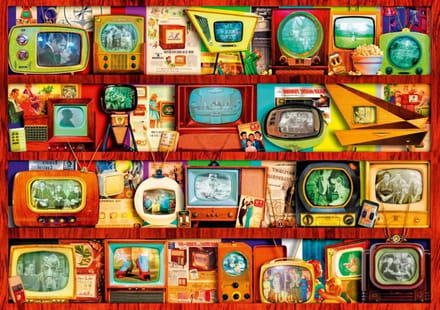 Legpuzzel Televisie - Puzzel Nostalgie - Ontspannen Vrije Tijd - Gedetailleerd Ontwerp - 1000 Stukjes - Multicolor