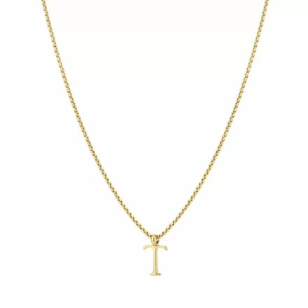 Bijoutheek Collier Letter T Goud