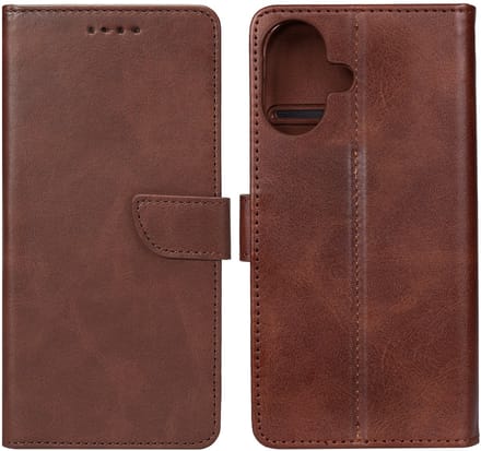 Rixus Bookcase For Apple iPhone 16 Brown