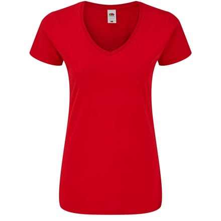 Fruit of the Loom Dames/Dames Iconic 150 V Hals T-shirt (Rood)