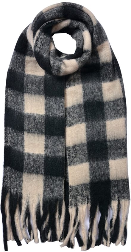 Clayre & Eef Wintersjaal Dames 39x200 cm Zwart Synthetisch