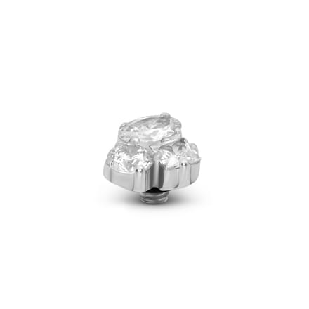 Melano Twisted Trinity Steentje Crystal | Zilver