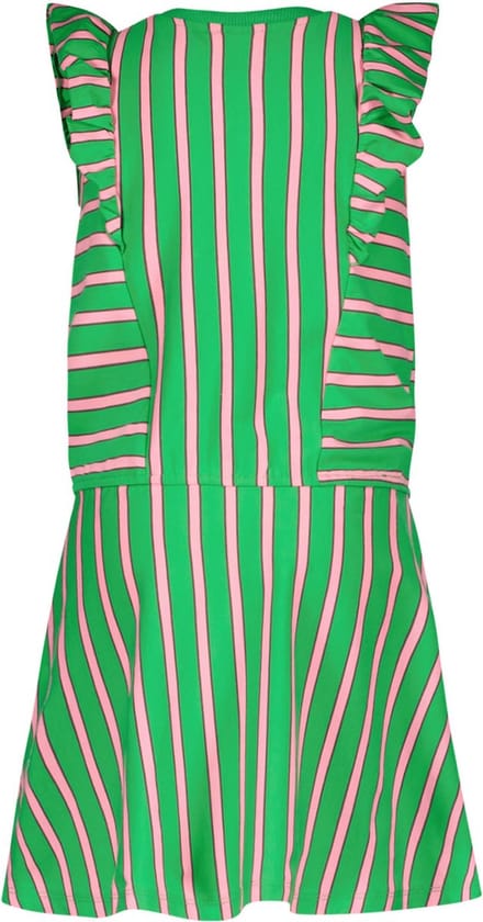 Like Flo F402-5860 Meisjes Jurk - Green stripe - Maat 128