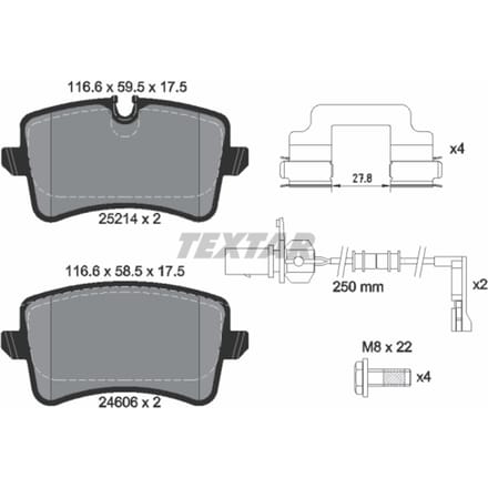 Remblokset TEXTAR 2521404, achter