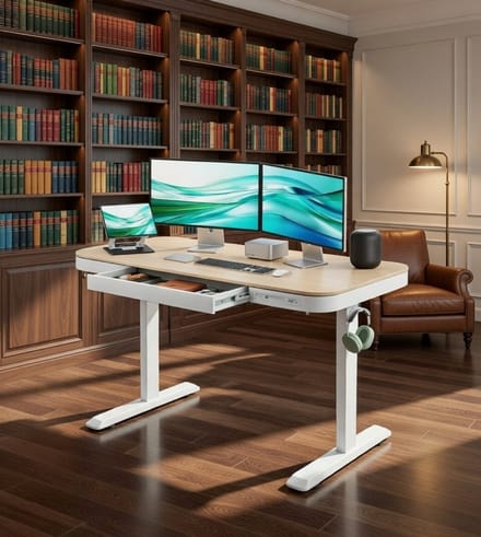 Elektrisch Zit-Sta Bureau met Draadloos - 118x60 cm - Novihome