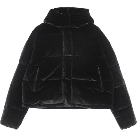 Authentiek flissy zwart donsjack voor dames