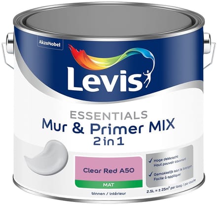 Levis - Essentials Mur & Primer Mix - Clear Red A50 - Mengverf - 2,5 L