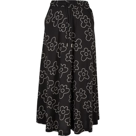 Urban Classics - Viscose Midi Lange rok - XS - Zwart/Wit
