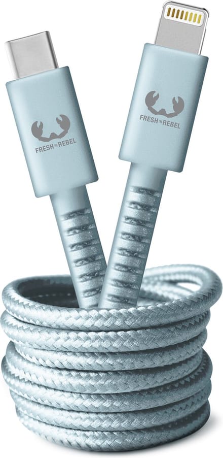 Fresh 'n Rebel - USB-C naar Apple Lightning oplaadkabel - 2 meter - Gevlochten kwaliteit kabel - Dusky Blue
