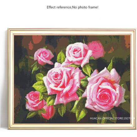 DIY diamant schilderij bloem borduurwerk verkoop volledige ronde foto van strass diamant 20X30 pink