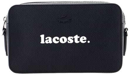 LACOSTE Leren Schoudertas Chantaco Animation 2 Crossover Bag Anthracite Zwart Veelkleurig