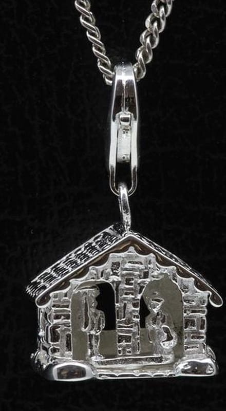 Zilveren Huis met echtpaar hanger én bedel