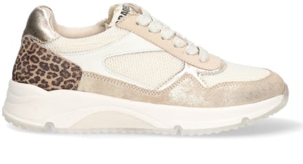 Braqeez 425266-903 Meisjes Lage Sneakers - Goud/Print - Leer - Veters