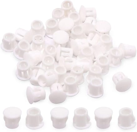 Plastic Gatpluggen - Afdekkapjes Sluitpluggen - Meubels Afwerken - Eenvoudige Installatie - 100 Stuks Wit - Wit