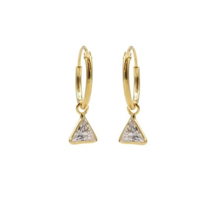 Karma Symbols oorbel zirconia triangle goud-M2203