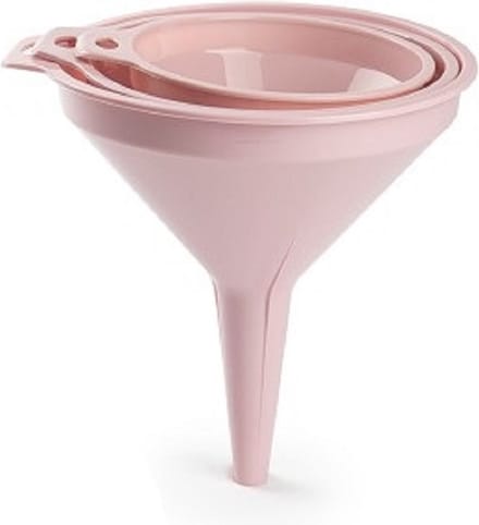 Plasticforte Trechters - 3-delige set - roze - 12-14-16 cm - keukentrechter