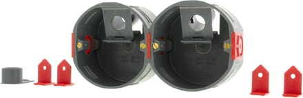 Attema Inbouwdoos voor Holle Wand UHW40 - Diameter 5/8 Inch - Geschikt voor Plaatdikte 9,5 + 12,5 + 15 mm - Kunststof Materiaal - Ronde Vorm - Kleur Grijs - Set van 2 Inbouwdozen
