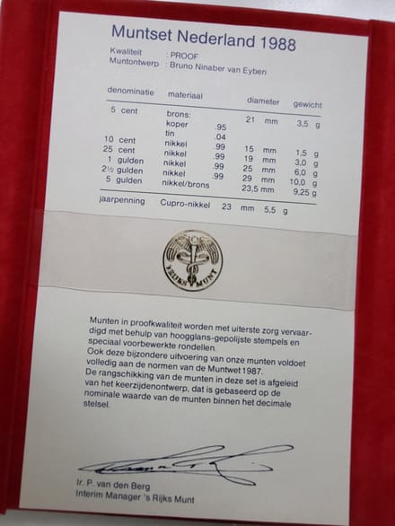 Muntset Nederland 1988 kwaliteit proof incl penning Groningen