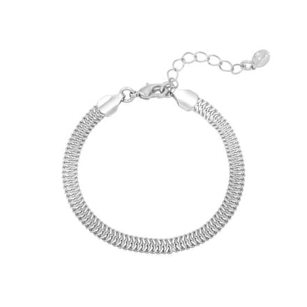 Yehwang Armband schakelslang zilver