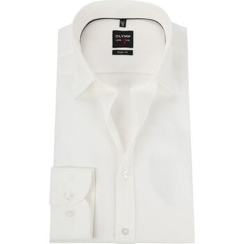 OLYMP Level 5 body fit overhemd - off white twill - Strijkvriendelijk - Boordmaat: 38