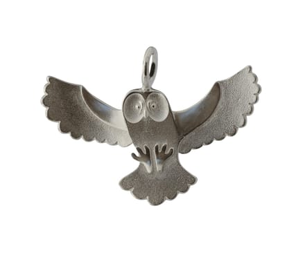 AuBor ®. Zilveren hanger. De kleine uil "Ukuli"