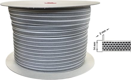 Selve Optrekband 14 mm zwart/wit, 500 meter - Rolluik Bandopwinder - Rolluik Bandoproller