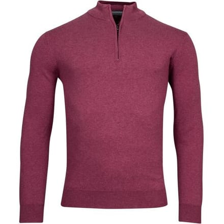 Baileys Trui Shirt Style Zip Single Knit Pima Cotton Grape Melange / male