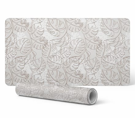 Duurzame antislip bureauonderlegger met monstera-bladerenpatroon, 90x45 cm