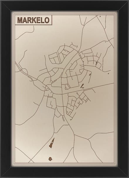 Houten stadskaart van Markelo